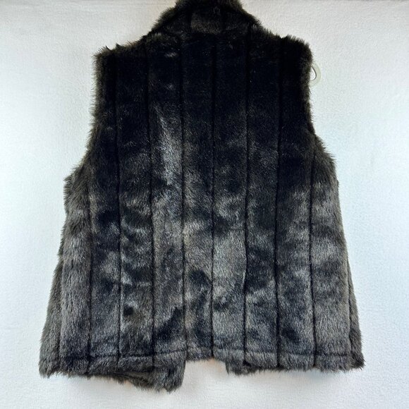 Brown Button Fur Vest Womens Size Large Boho Hippie Mod Victorian Grunge Western - Picture 6 of 7